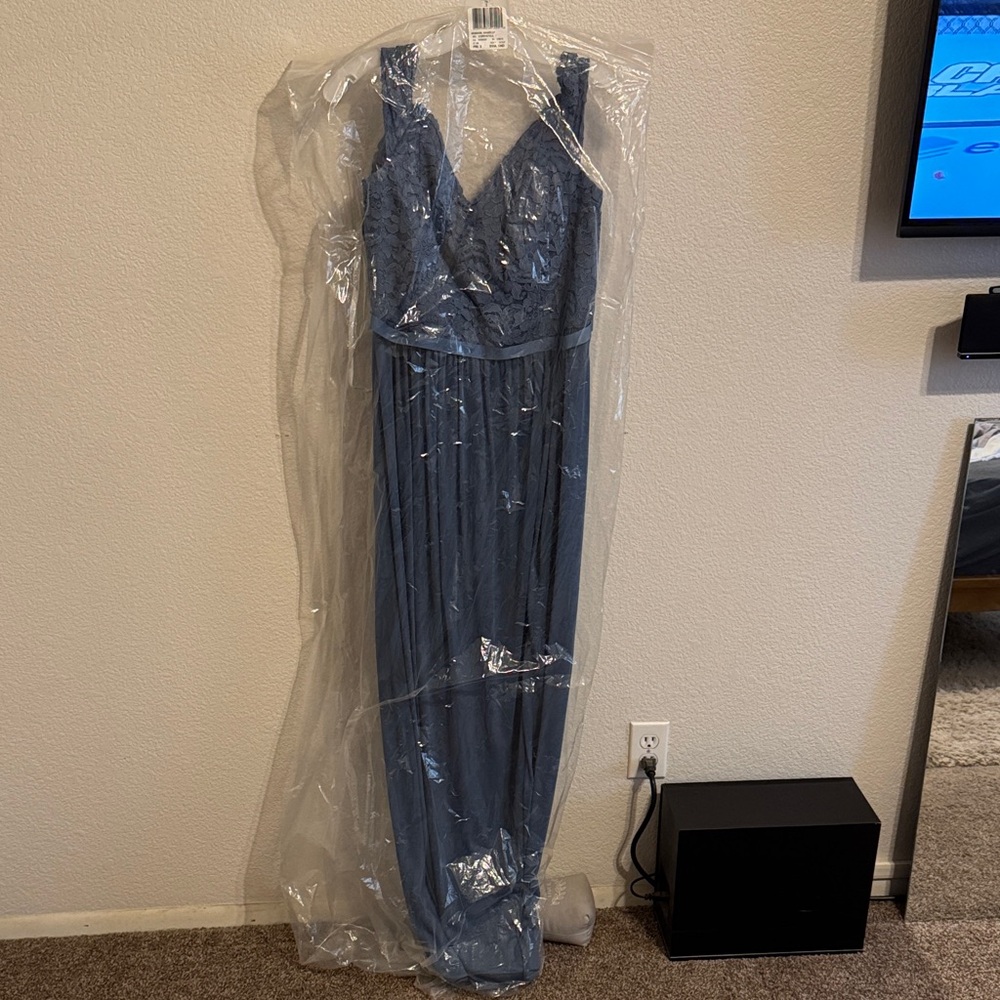 David's Bridal Blue Maxi Dress